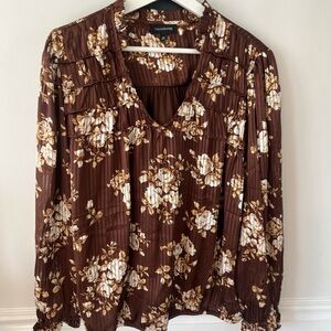 Calvin Klein Brown Floral Blouse